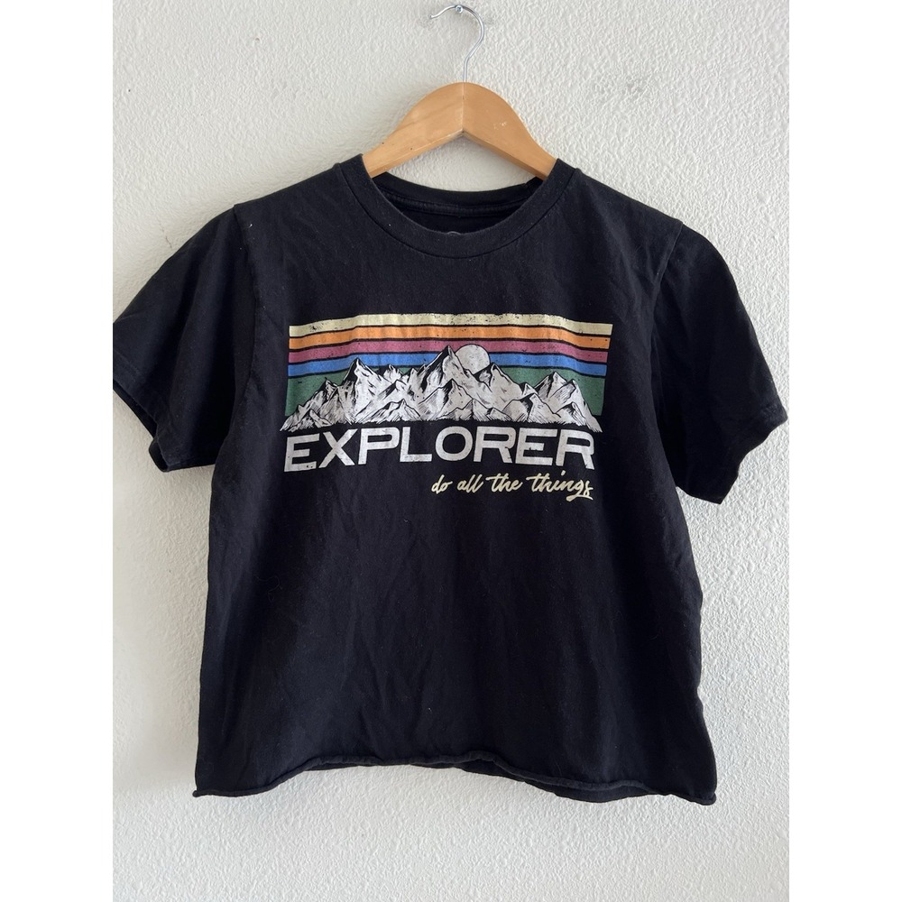 Social Culture Explorer Top Cropped Women's S Casual Adventure Summer Vacation